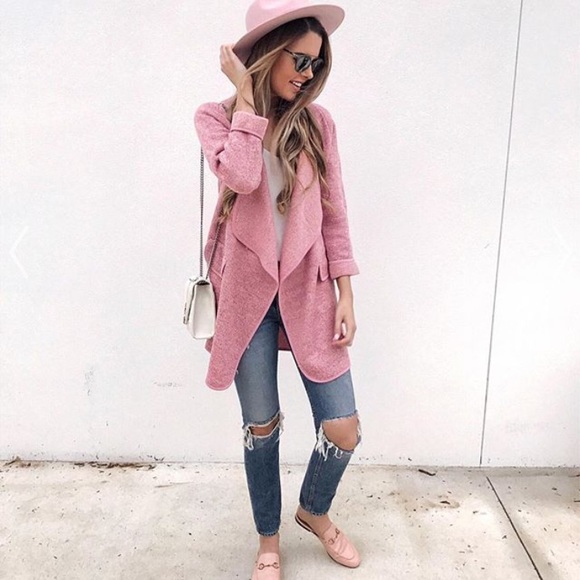 Chicwish Jackets & Blazers - NWOT pink knit sweater jacket